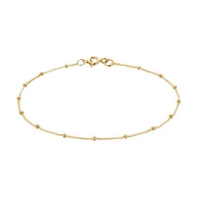 9ct Yellow Gold Beaded Chain Bracelet