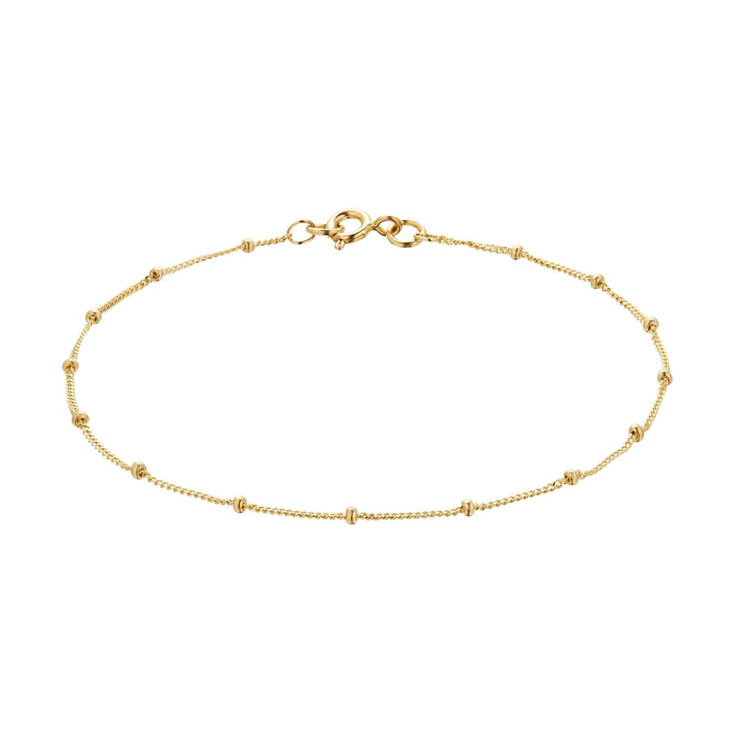 9ct Yellow Gold Beaded Chain Bracelet