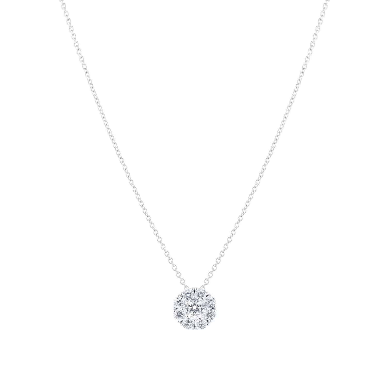 Snowflake Round 0.76cttw Diamond Cluster Necklace - Image 3